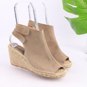 Bettye Muller Download Beige  Suede Peep-Toe Espadrille Size 39 / 8.5 USA